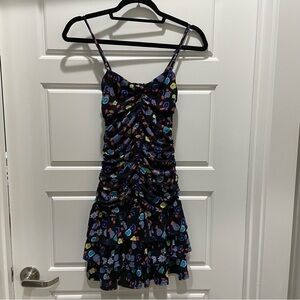 Free People Black Floral Tiered Skirt Mini Y2K Dress